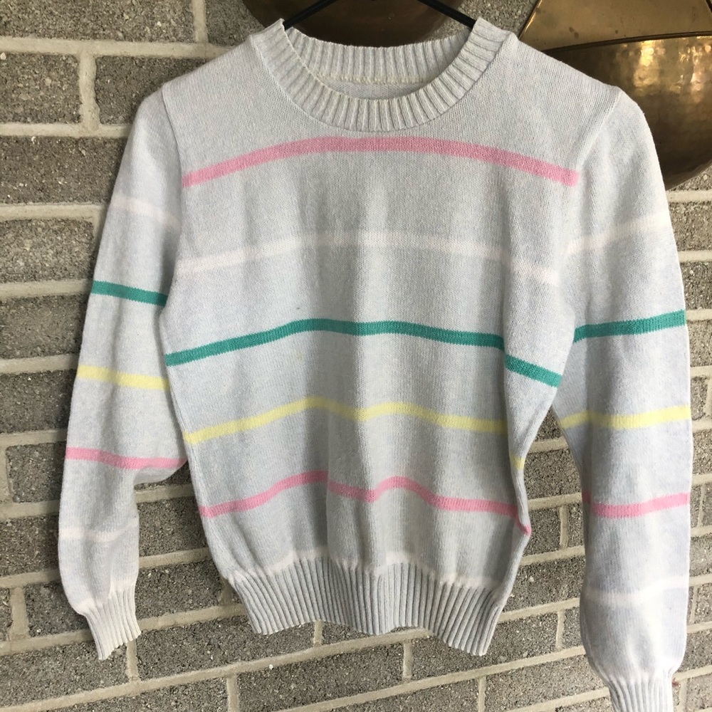 Vintage striped sweater crew neck
